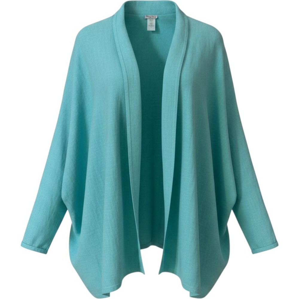 VTG Match Point 100% Linen‎ Sz L Blue Lightweight Blazer Jacket Cardigan Boho